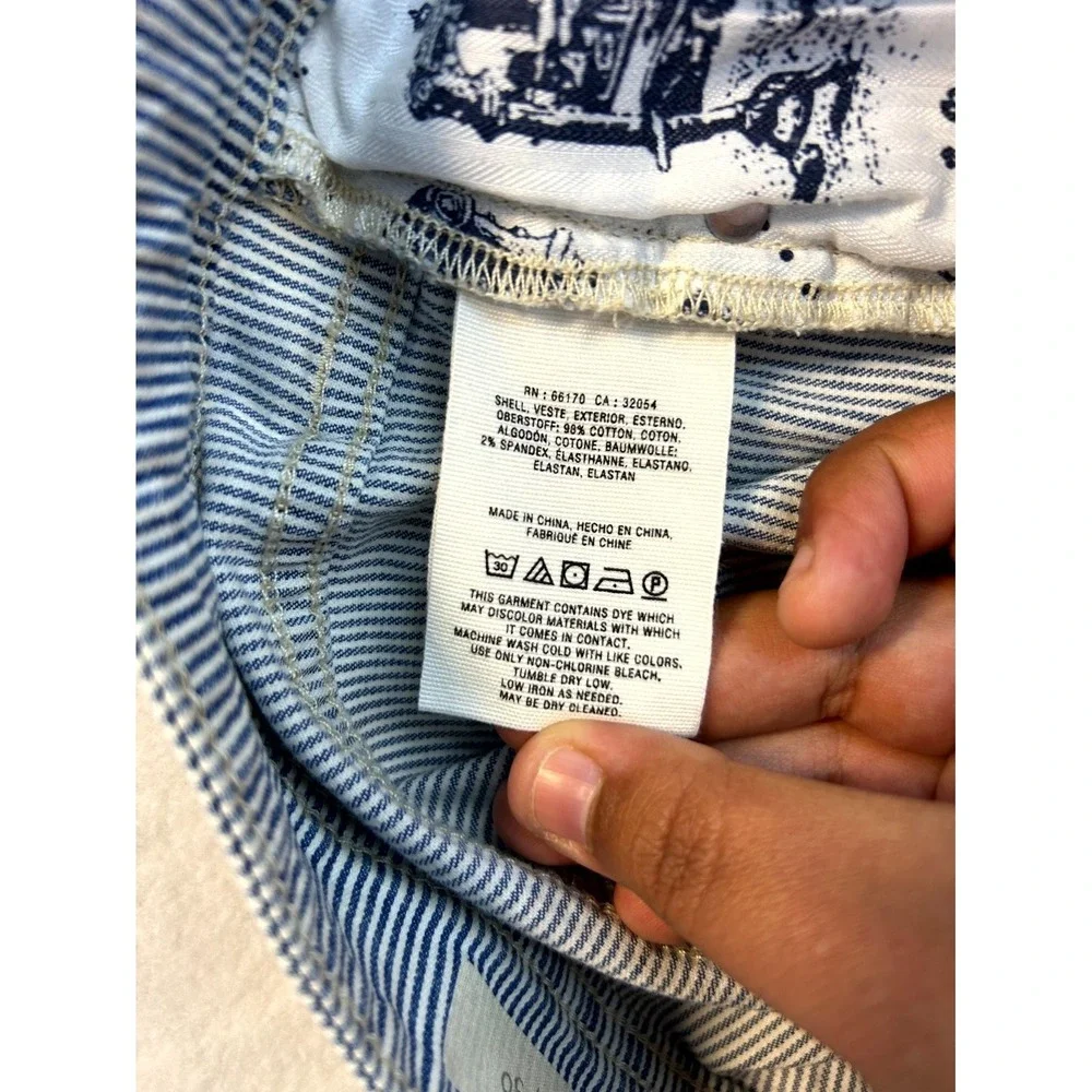 Anthro x Pilcro Blue White Railroad Stripe Anthropologie Hypen Shorts Womens 30 - Picture 5 of 16